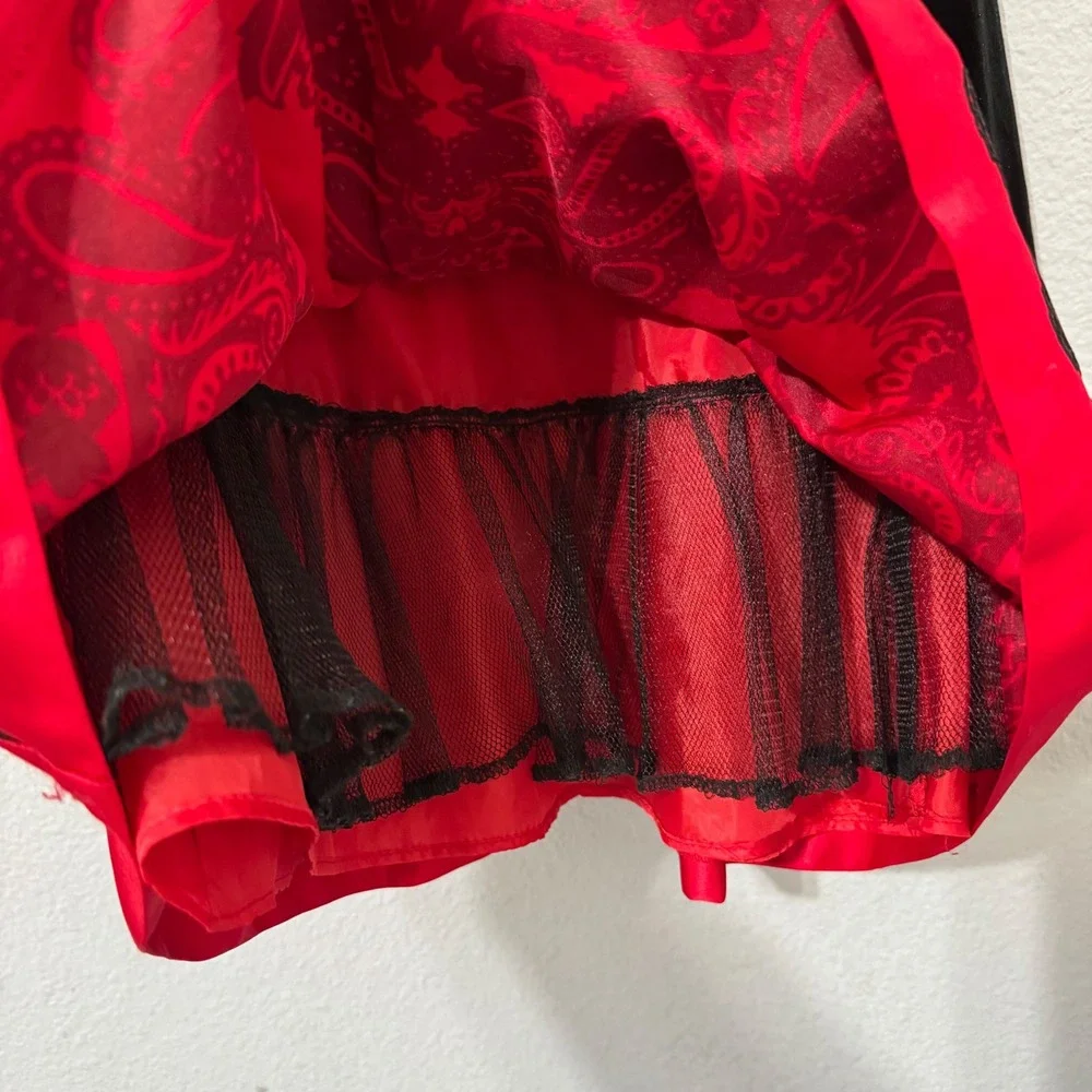 Rare Editions 4T Girls Black‎ Velvet Red Satin Paisley Sequin Holiday Dress